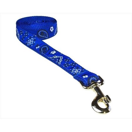 SASSY DOG WEAR Sassy Dog Wear BANDANA BLUE3-L 6 ft. Bandana Dog Leash; Blue - Medium BANDANA BLUE3-L